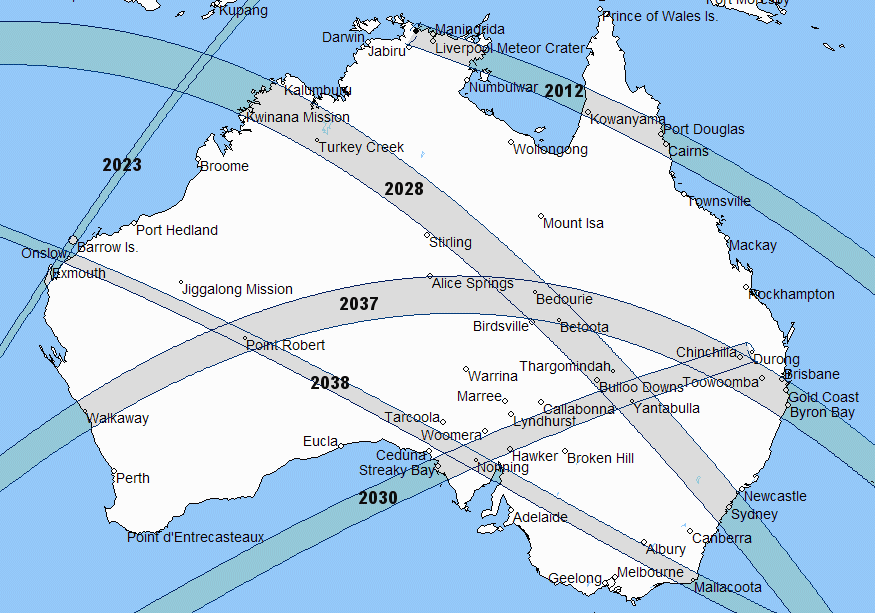 Prossime eclissi in Australia