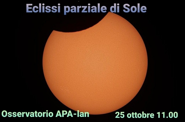 Eclisse parziale di Sole 25 ottobre 2022