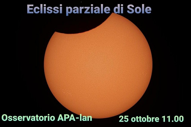Eclisse parziale di Sole 25 ottobre 2022