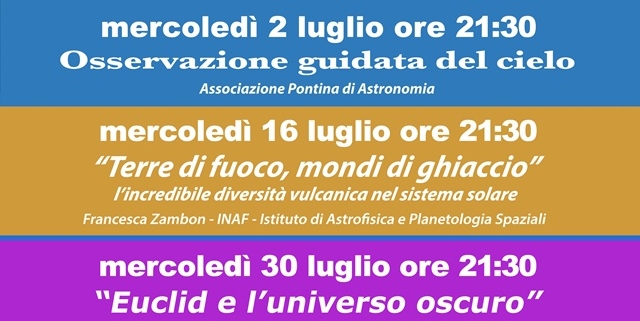 Locandina aperture osservatorio mese di luglio 2025